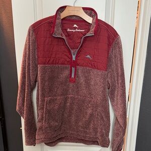 Tommy Bahama Burgundy Quarter-Zip Sweater